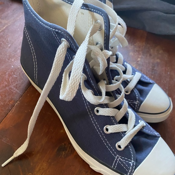 Converse All-Star Womans Blue , Size 7 blue with white wedges - Picture 5 of 11